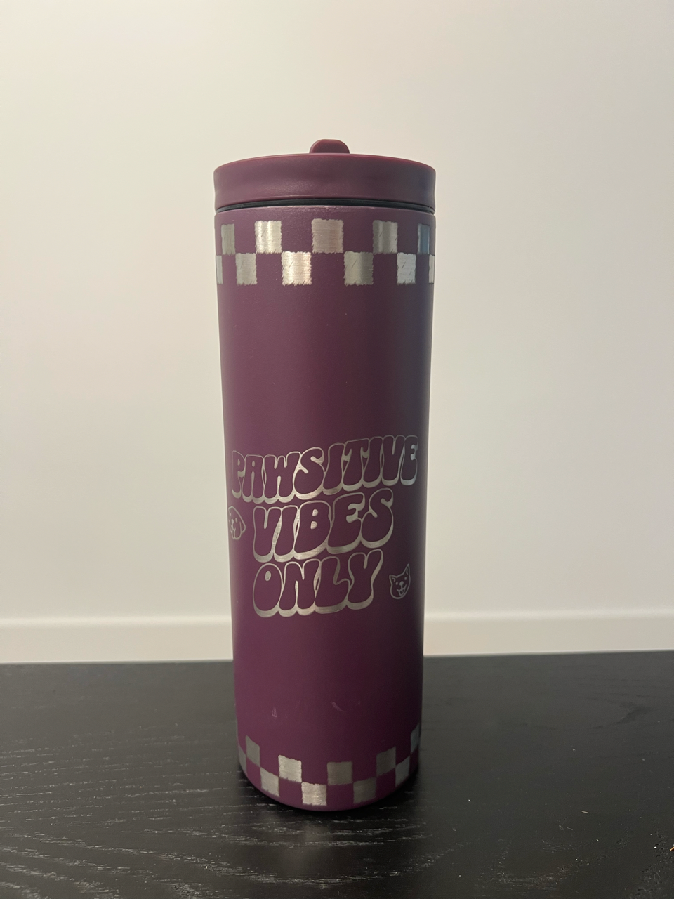 'Pawsitive Vibes Only' Hydration Bottle + Tumbler Duo Purple