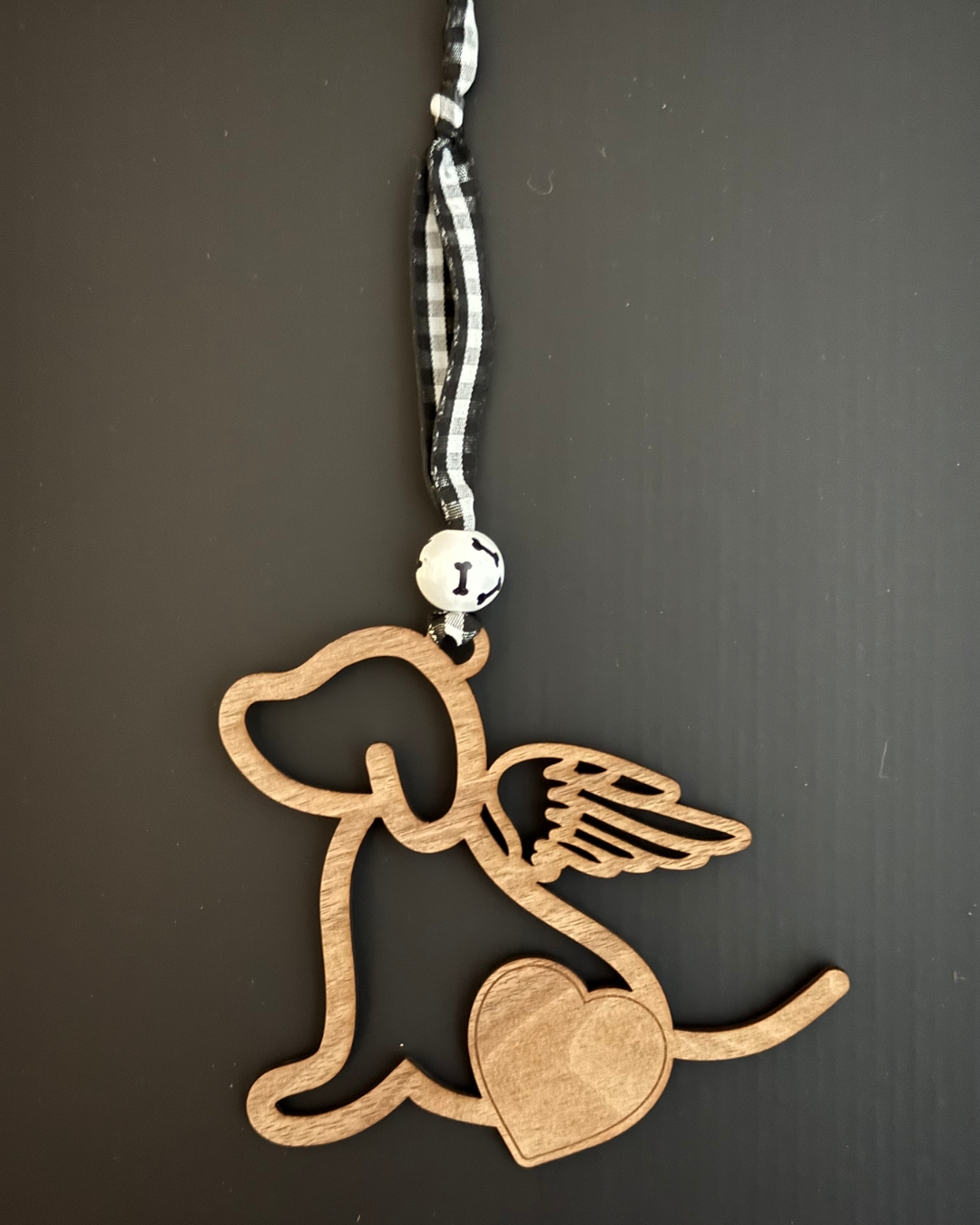 Dog Angel Outline Pet Remembrance Personalized Ornament