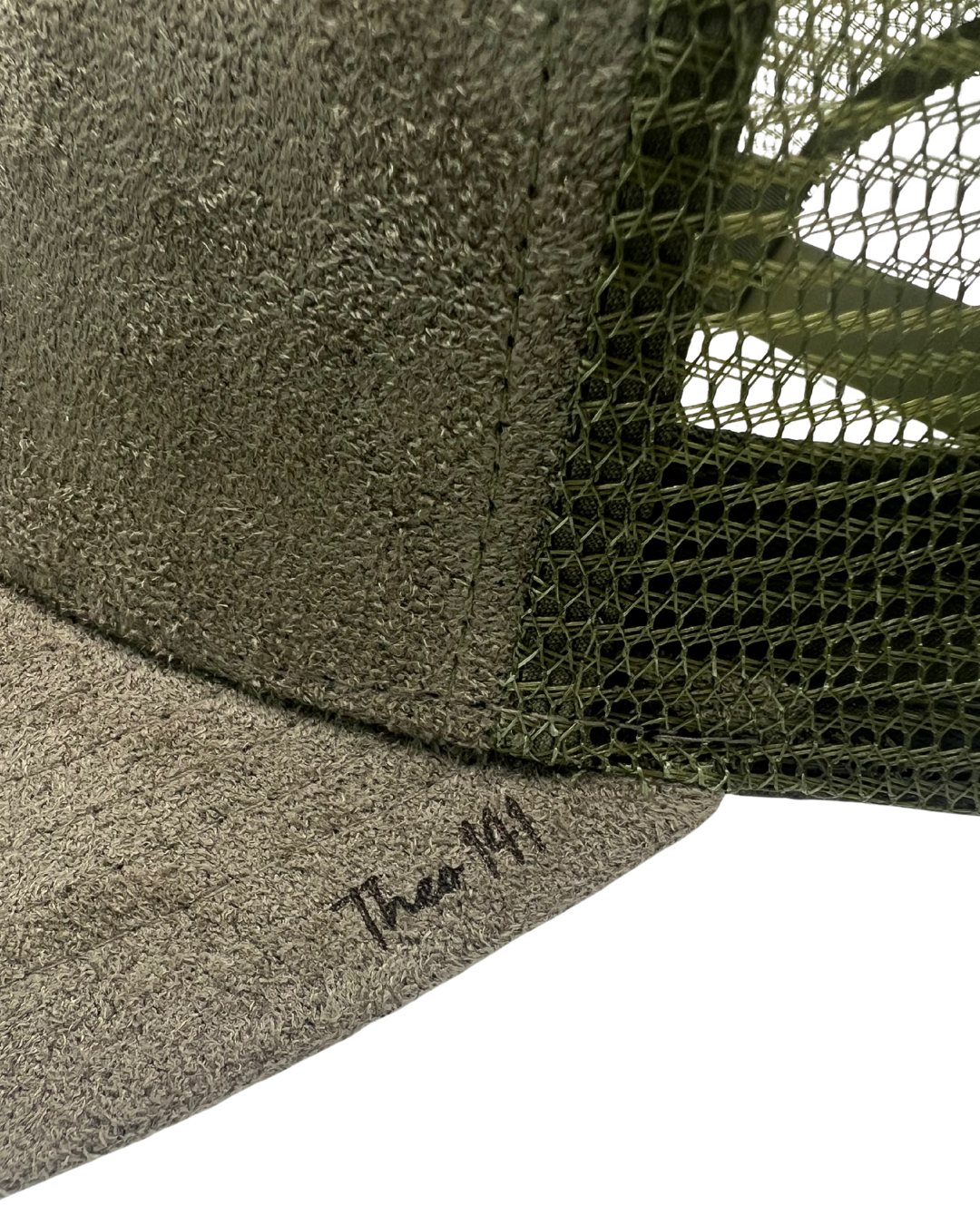 'Pawdre' Suede Snapback Cap Army Green