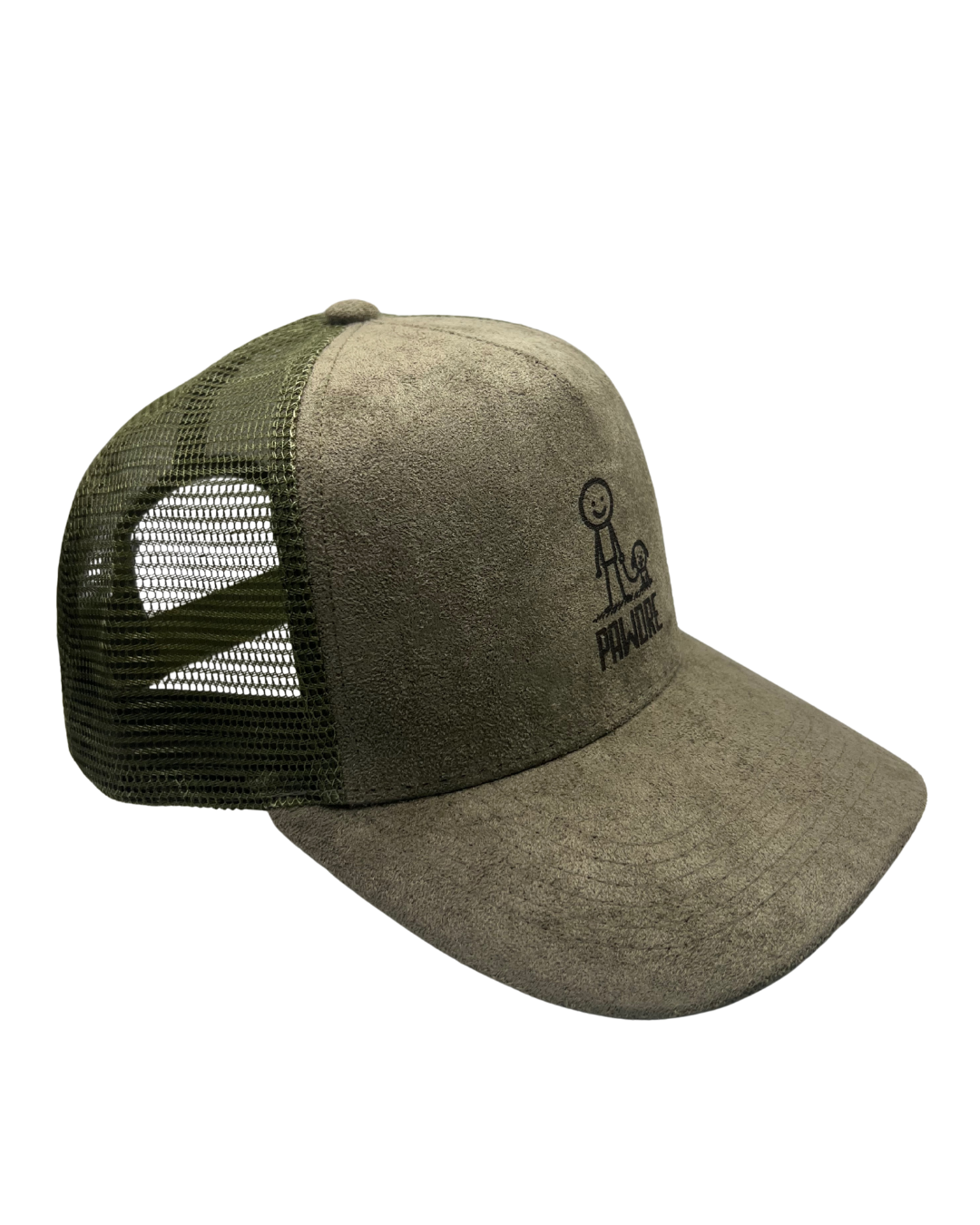 'Pawdre' Suede Snapback Cap Army Green