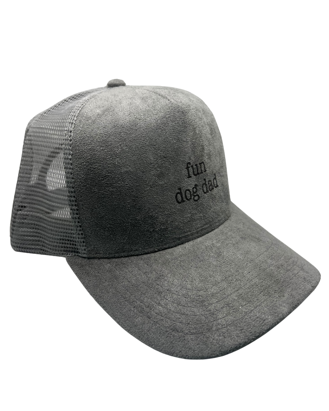 'Fun Dog Dad' Suede Snapback Cap Gray