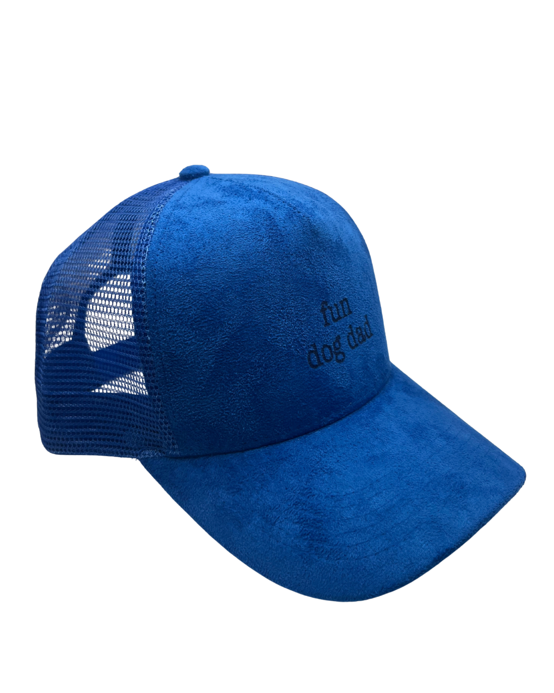 'Fun Dog Dad' Suede Snapback Cap Blue