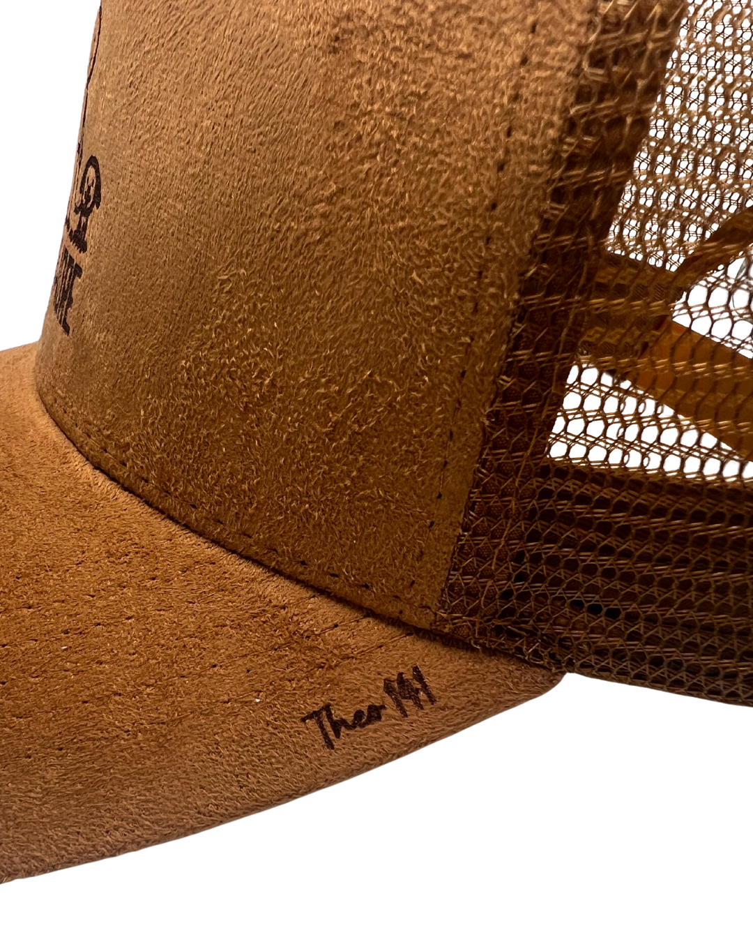'Pawdre' Suede Snapback Cap Brown