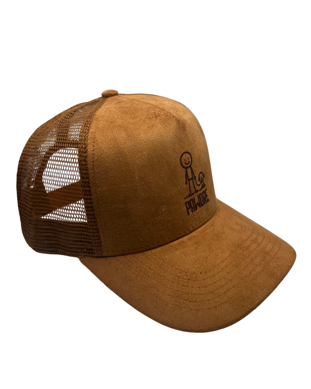 'Pawdre' Suede Snapback Cap Brown