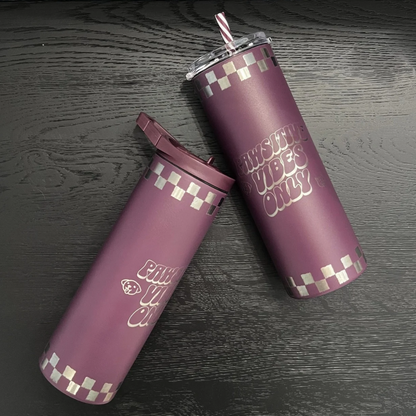 'Pawsitive Vibes Only' Hydration Bottle + Tumbler Duo Purple