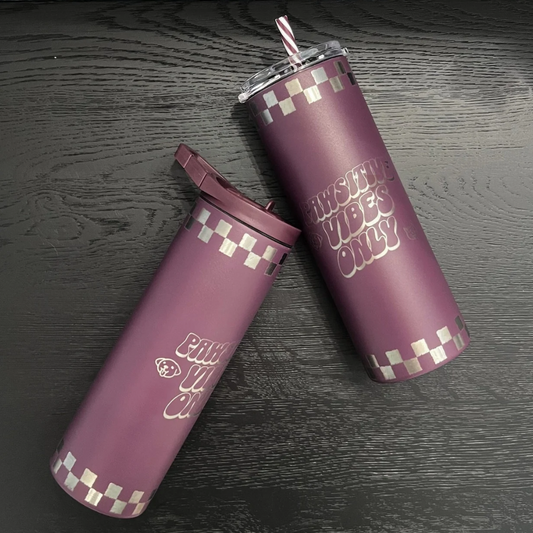 'Pawsitive Vibes Only' Hydration Bottle + Tumbler Duo Purple