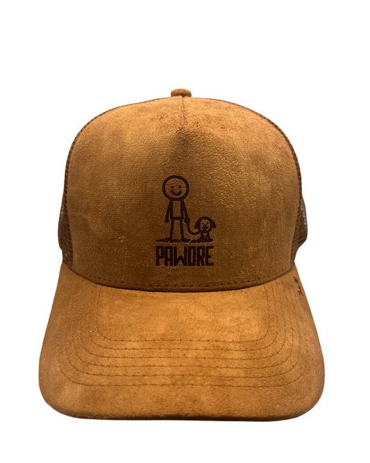 'Pawdre' Suede Snapback Cap Brown