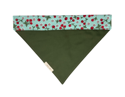 Over the Collar Reversible Pet Bandana - Sweet Cherries