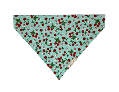 Over the Collar Reversible Pet Bandana - Sweet Cherries