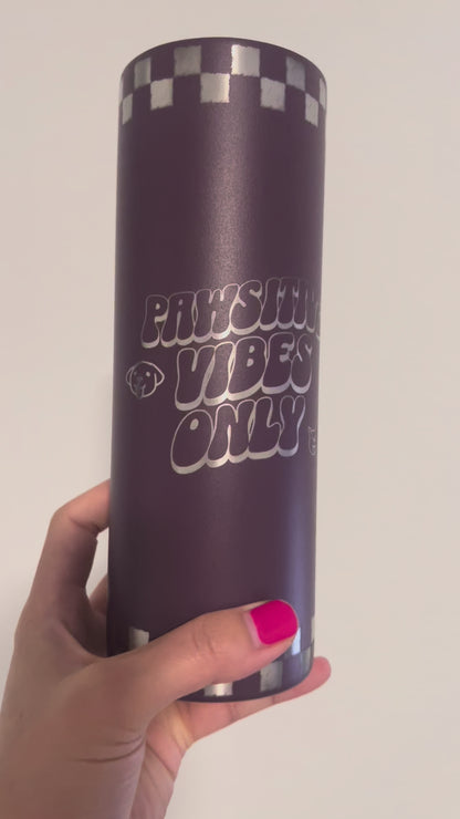'Pawsitive Vibes Only' Hydration Bottle + Tumbler Duo Purple